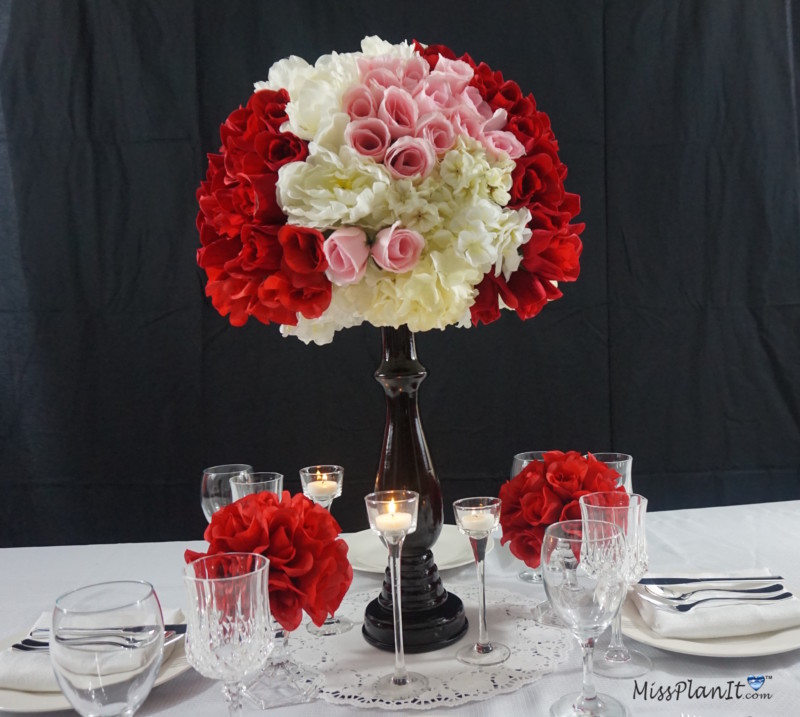 Dollar Tree Inspired DIY Ball Valentine’s Day Wedding Centerpiece