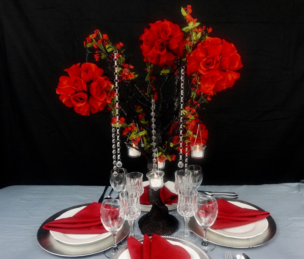 Red and Black Wedding Centerpieces