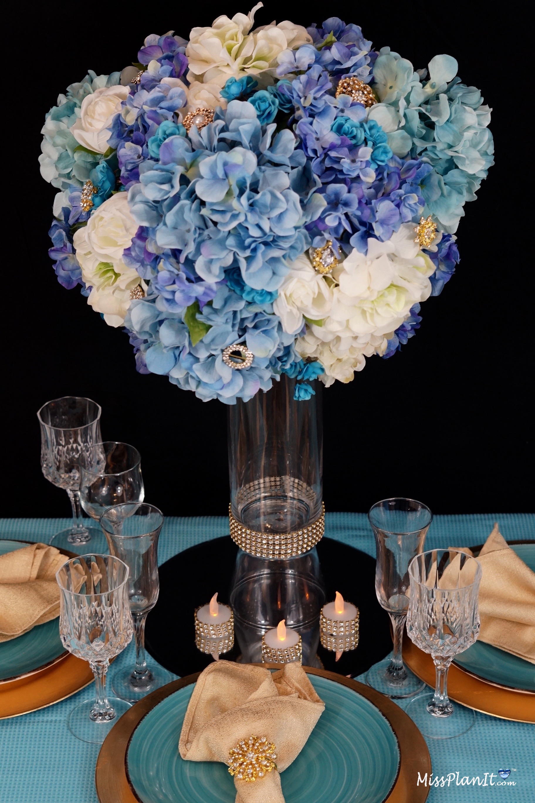 Blue Wedding Centerpiece