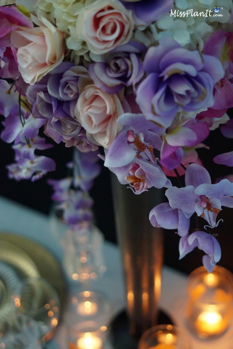 Tall Orchid Wedding Centerpiece