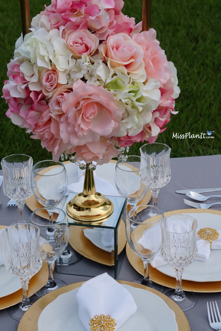 Gold Candelabra Wedding Centerpiece