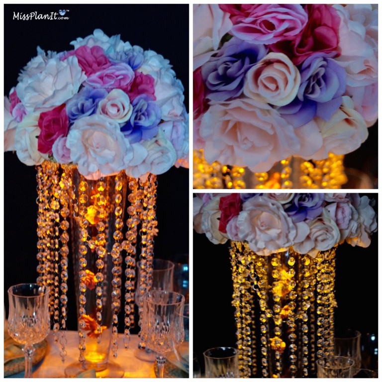 Stunning Floral Chandelier Wedding Centerpiece