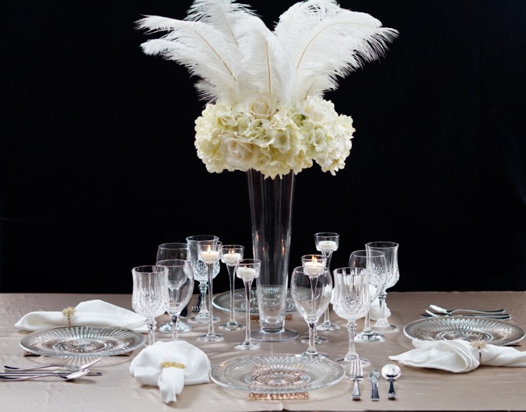 Roaring 20s | Great Gatsby-Inspired Feather Wedding Centerpiece