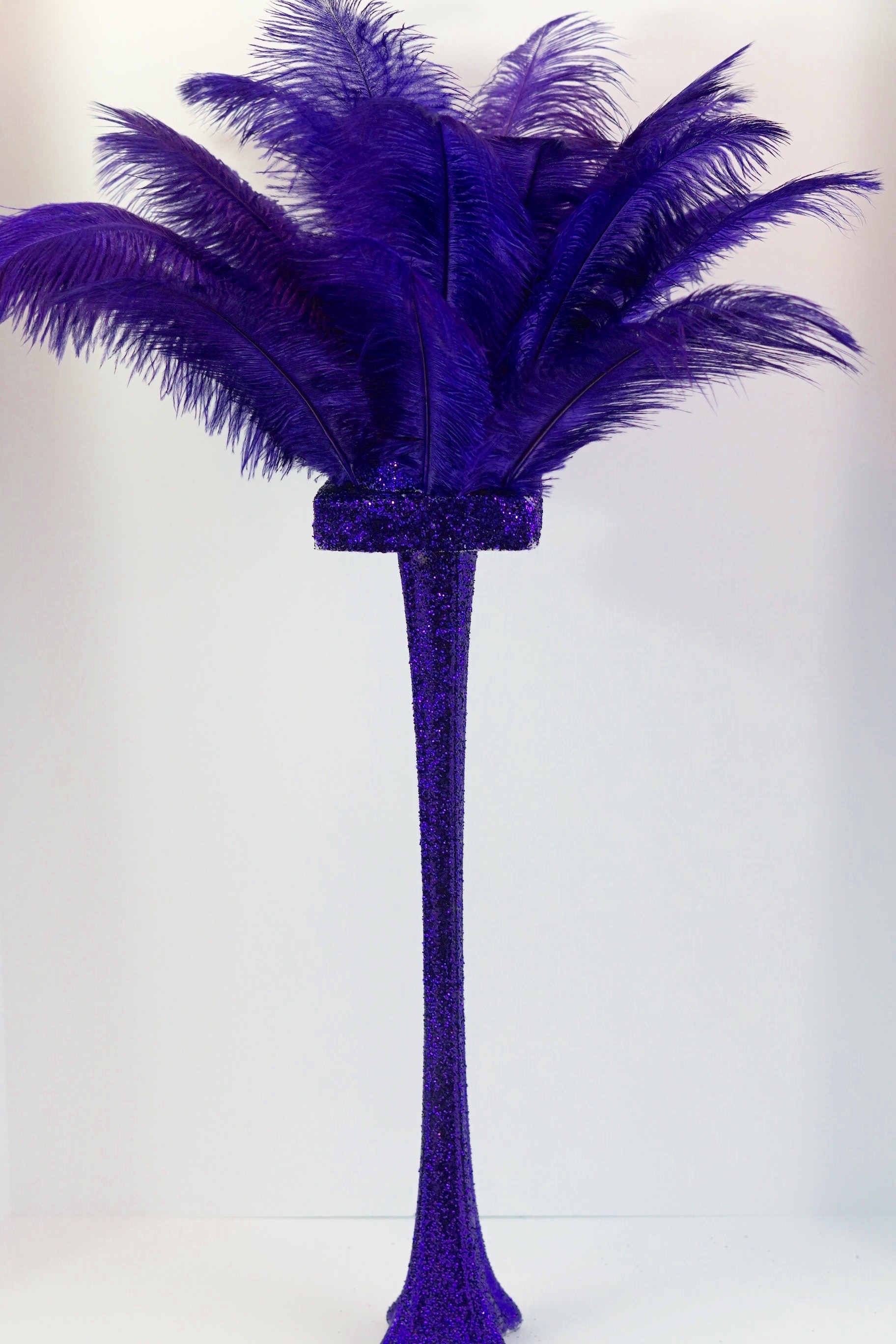 purple feathers for centerpieces