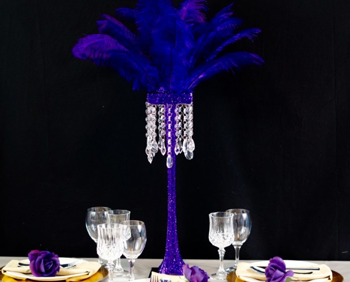 Purple Feather Centerpiece 18