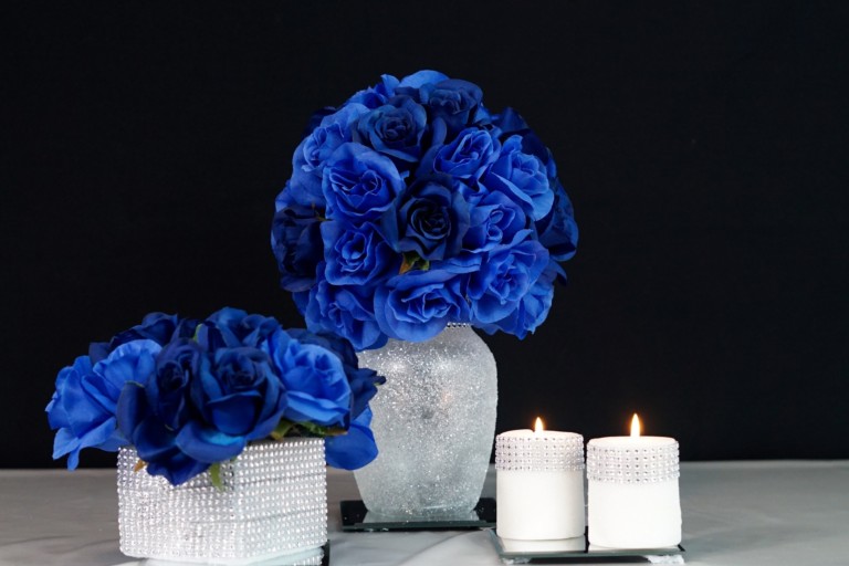 3 Royal Blue Wedding or Quincenera Centerpiece Ideas for Under $10