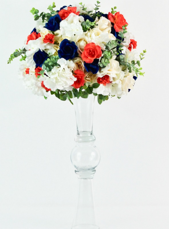 Coral and Blue Wedding Centerpieces 9