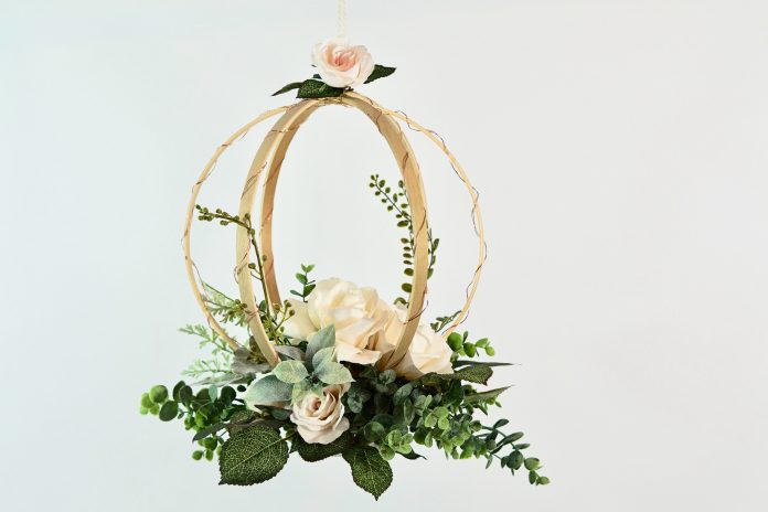 DIY Lighted Hanging Embroidery Hoop Orb Wedding Decor