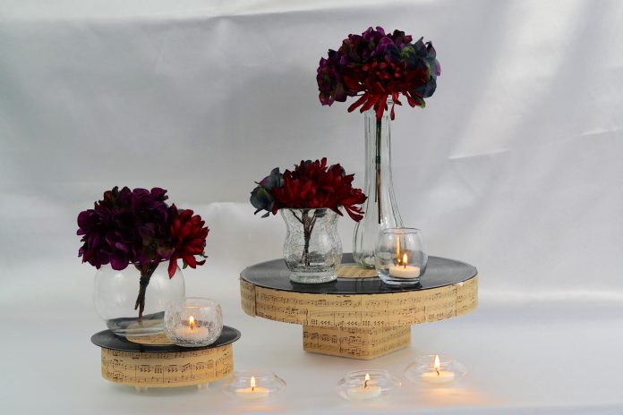 Record wedding centerpieces