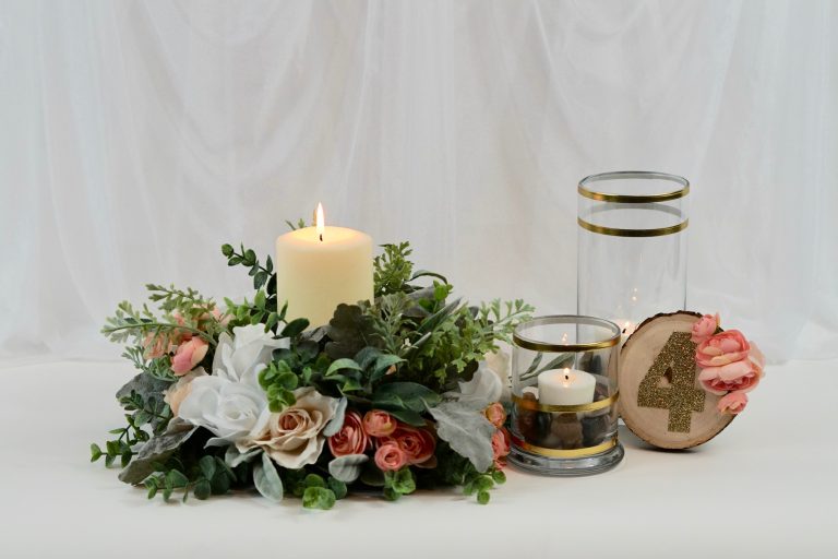 Rose Gold Umbrella Table Wedding Centerpiece