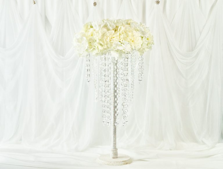 Tall White Hydrangeas Wedding Centerpiece