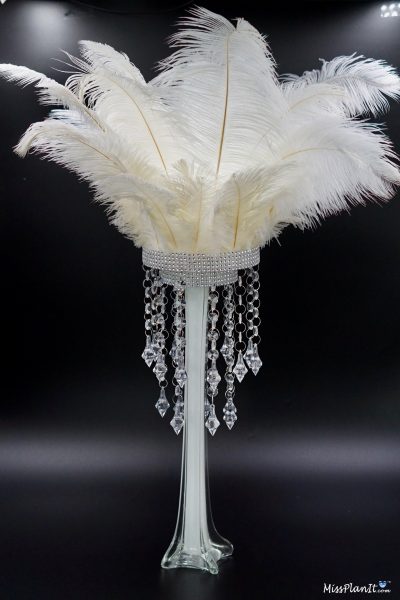 feather wedding centerpiece