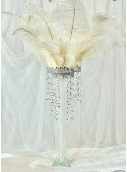 Feather wedding centerpiece