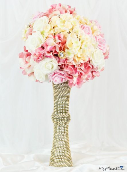 Blush Pink and Gold Wedding Centerpiece