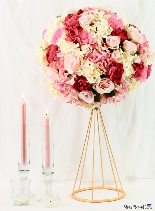 Geometric Pink Wedding Centerpiece