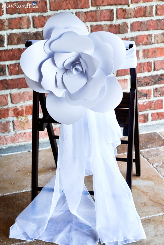 Paper Flower Wedding Chair Sash