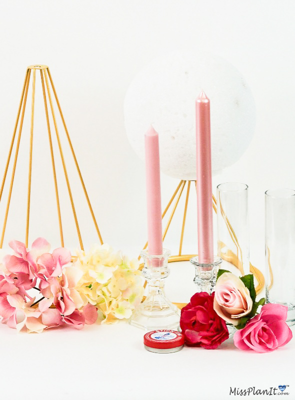 Geometric Pink Wedding Centerpiece