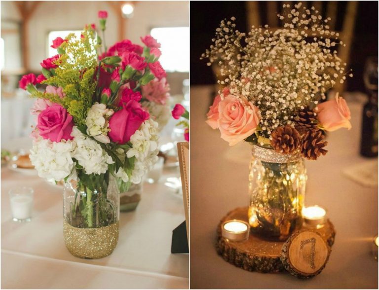 Mason Jar Wedding Centerpieces