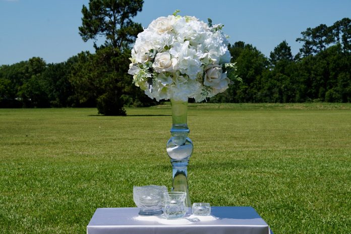 Mint Beach Wedding Centerpiece