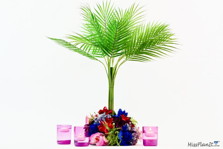 Palm Tree Tropical Wedding Centerpiece