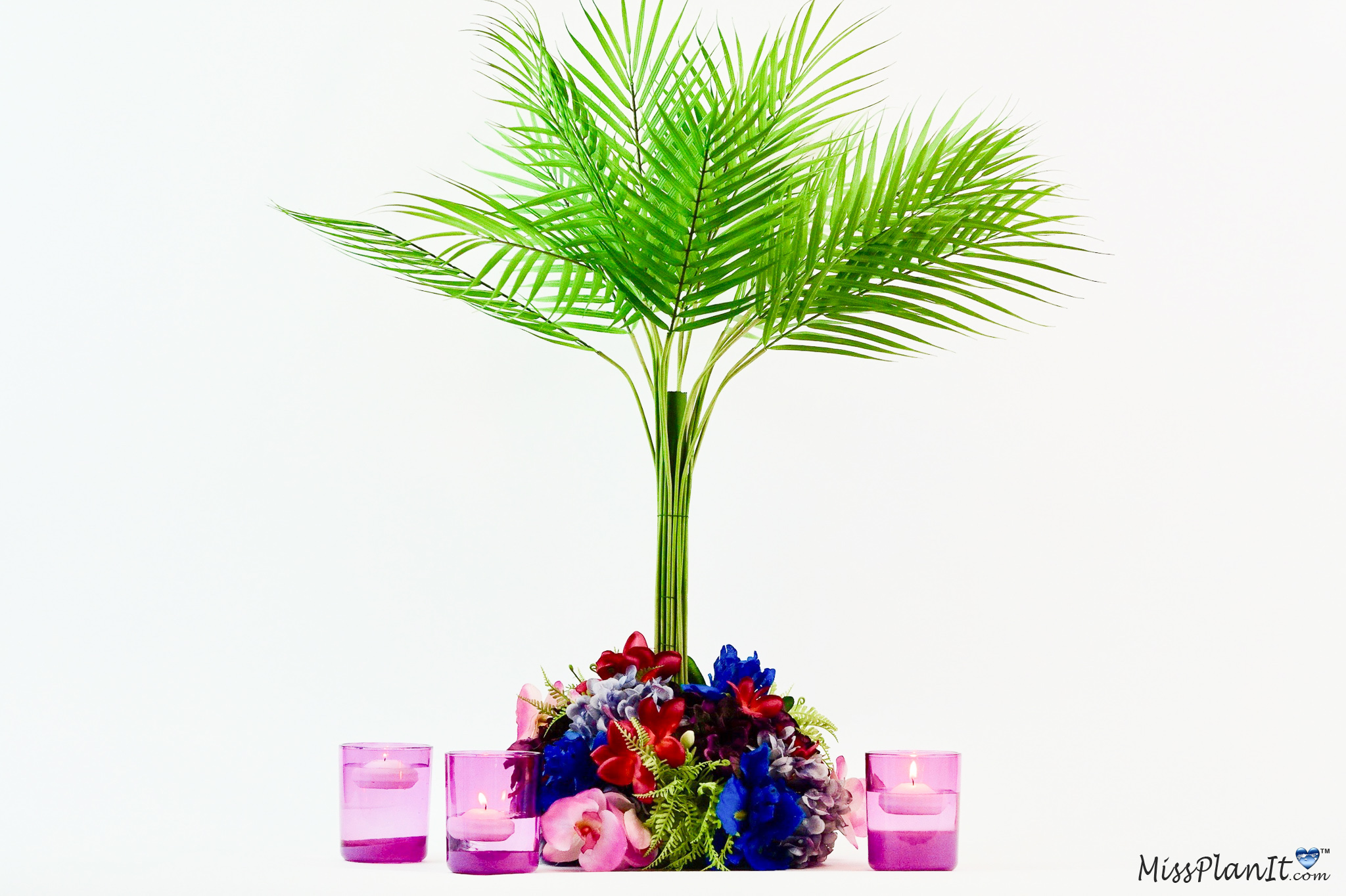 Palm Tree Tropical Wedding Centerpiece