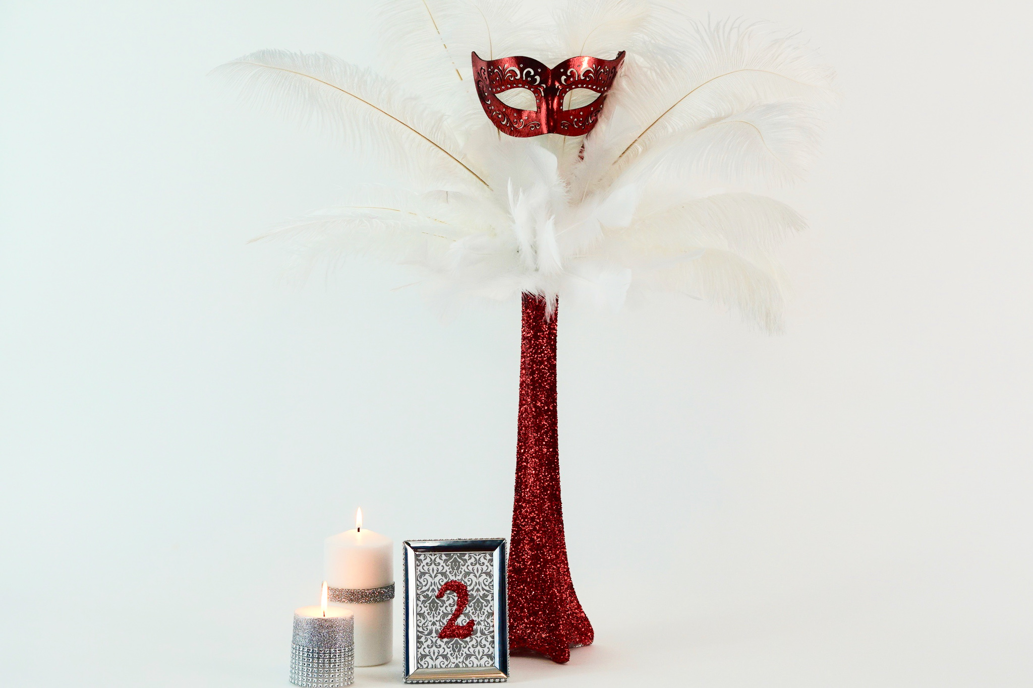 Red Masquerade Centerpiece