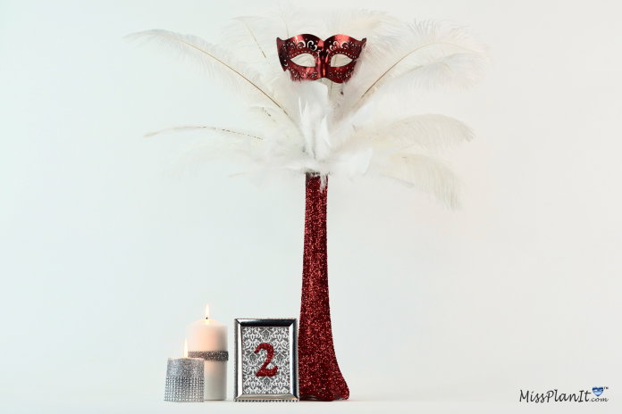 Red Masquerade Centerpiece