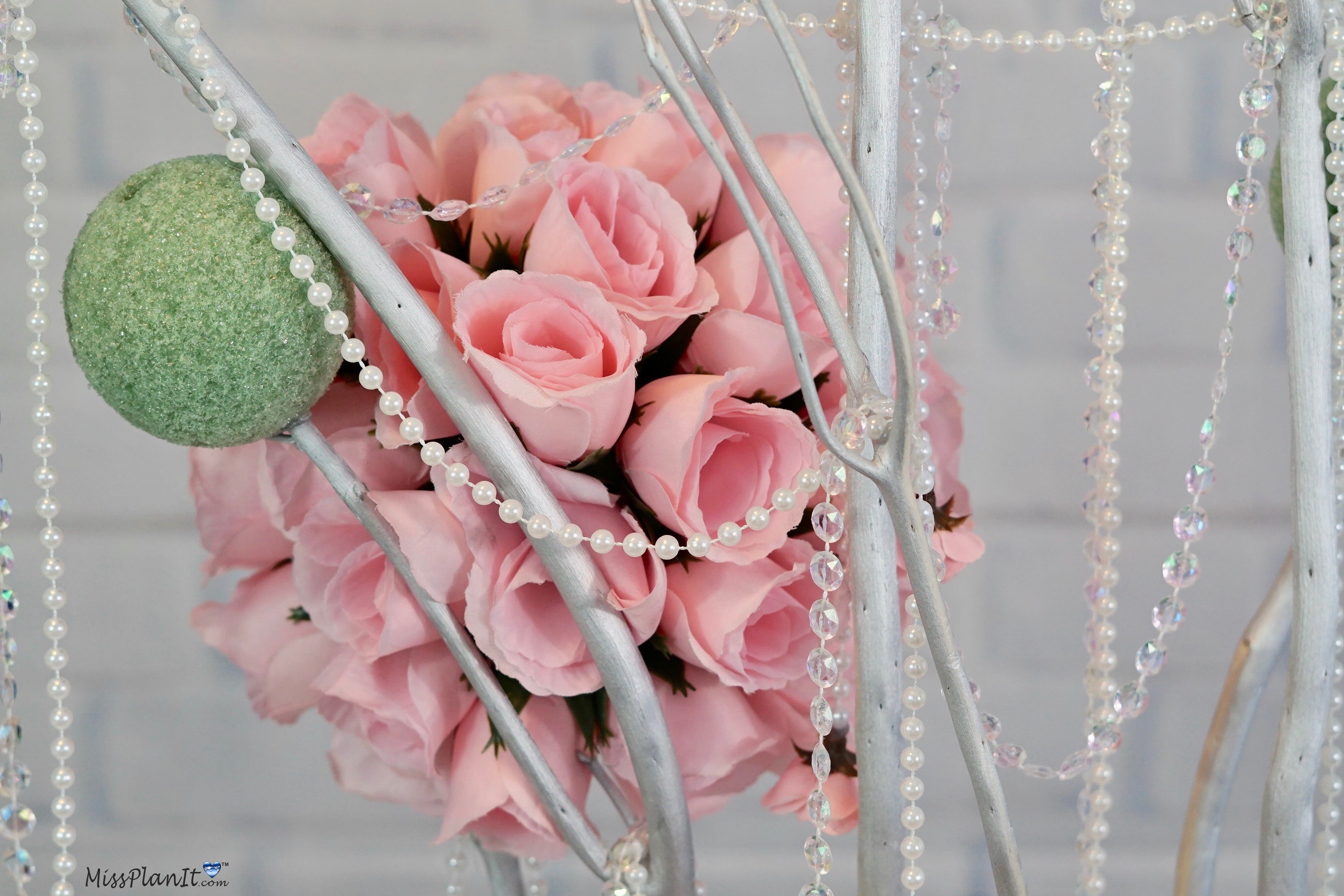 Rose Blossom Branch Wedding Centerpiece