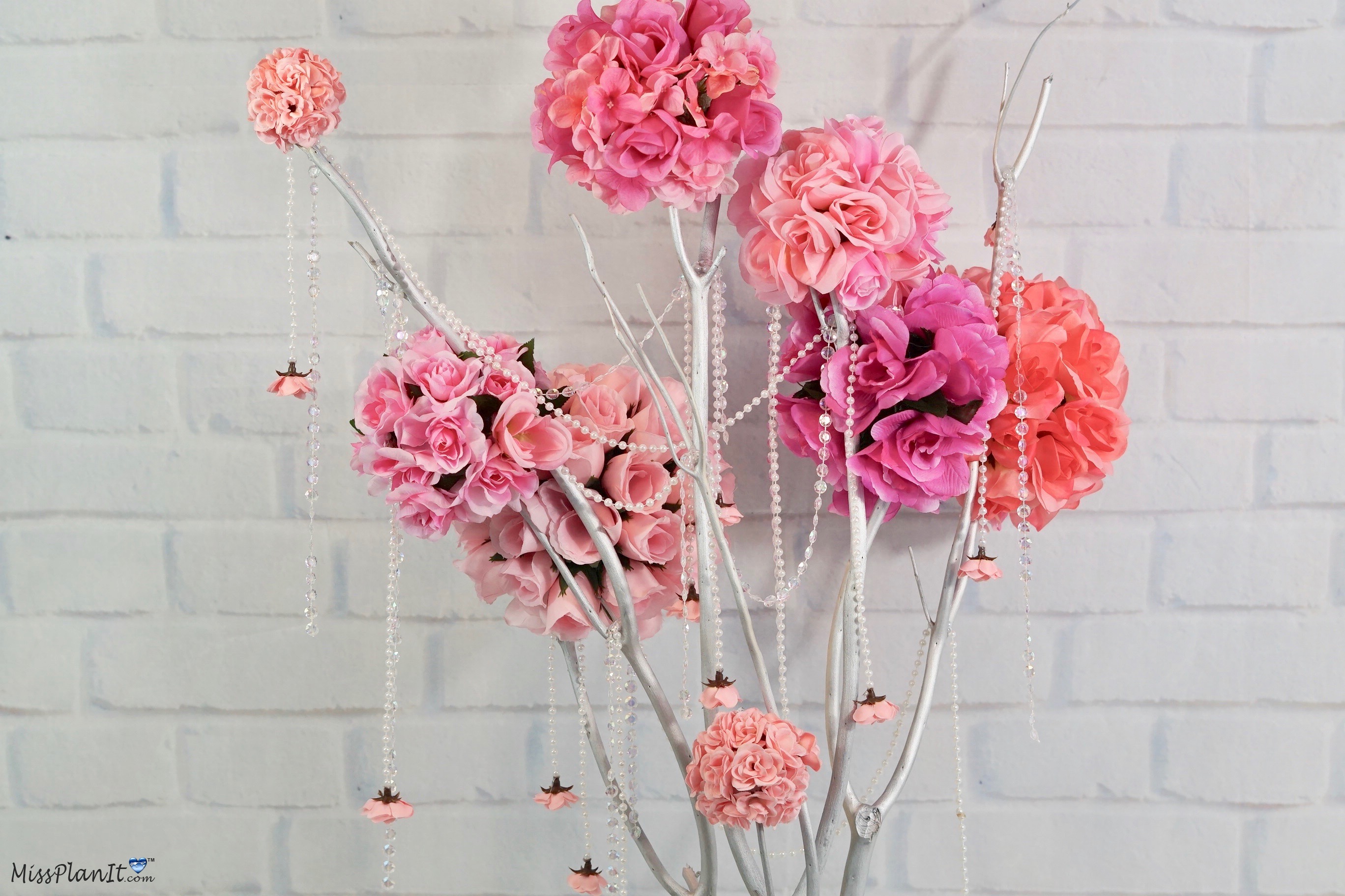 Rose Blossom Branch Wedding Centerpiece