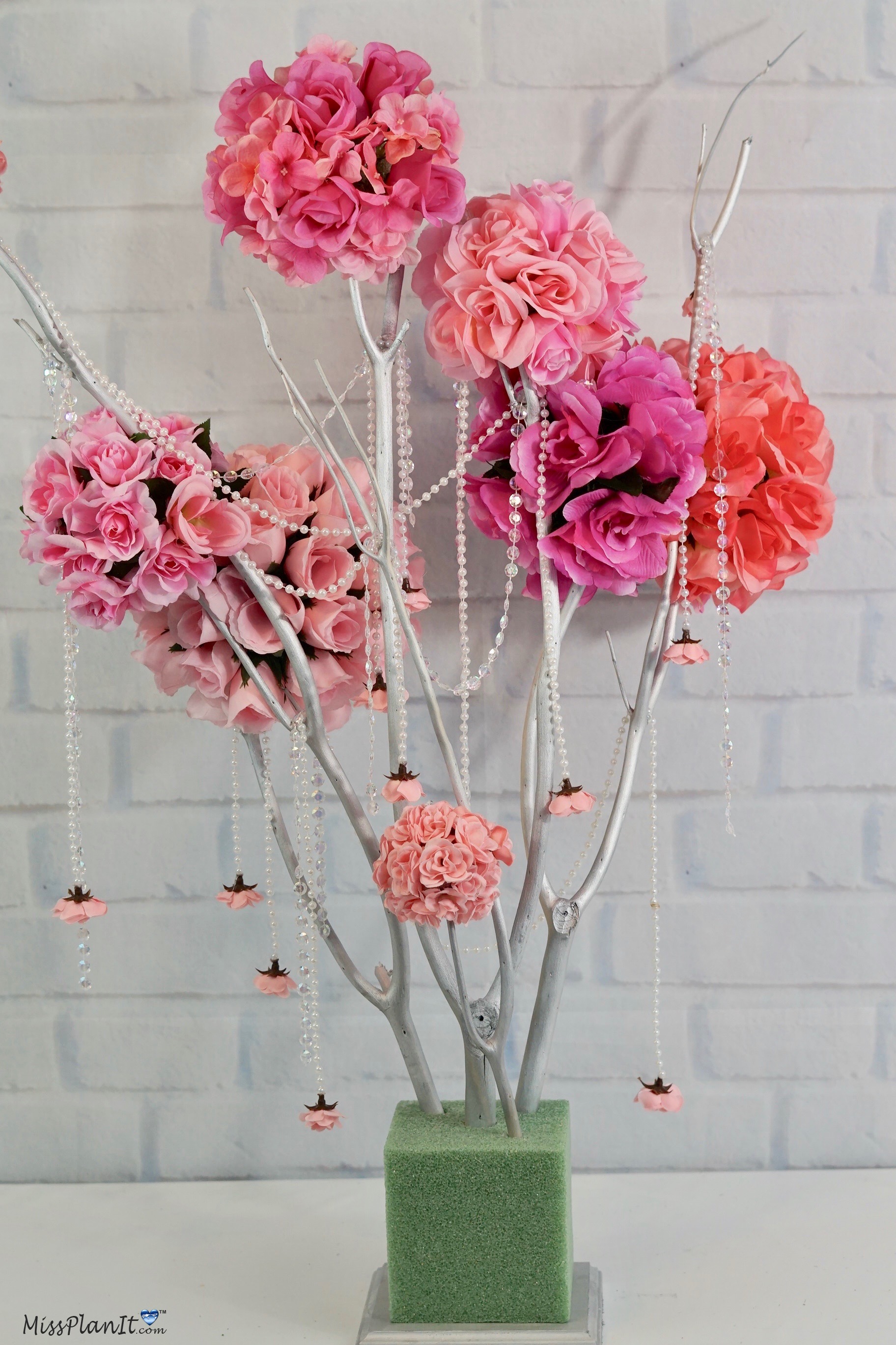 Rose Blossom Branch Wedding Centerpiece