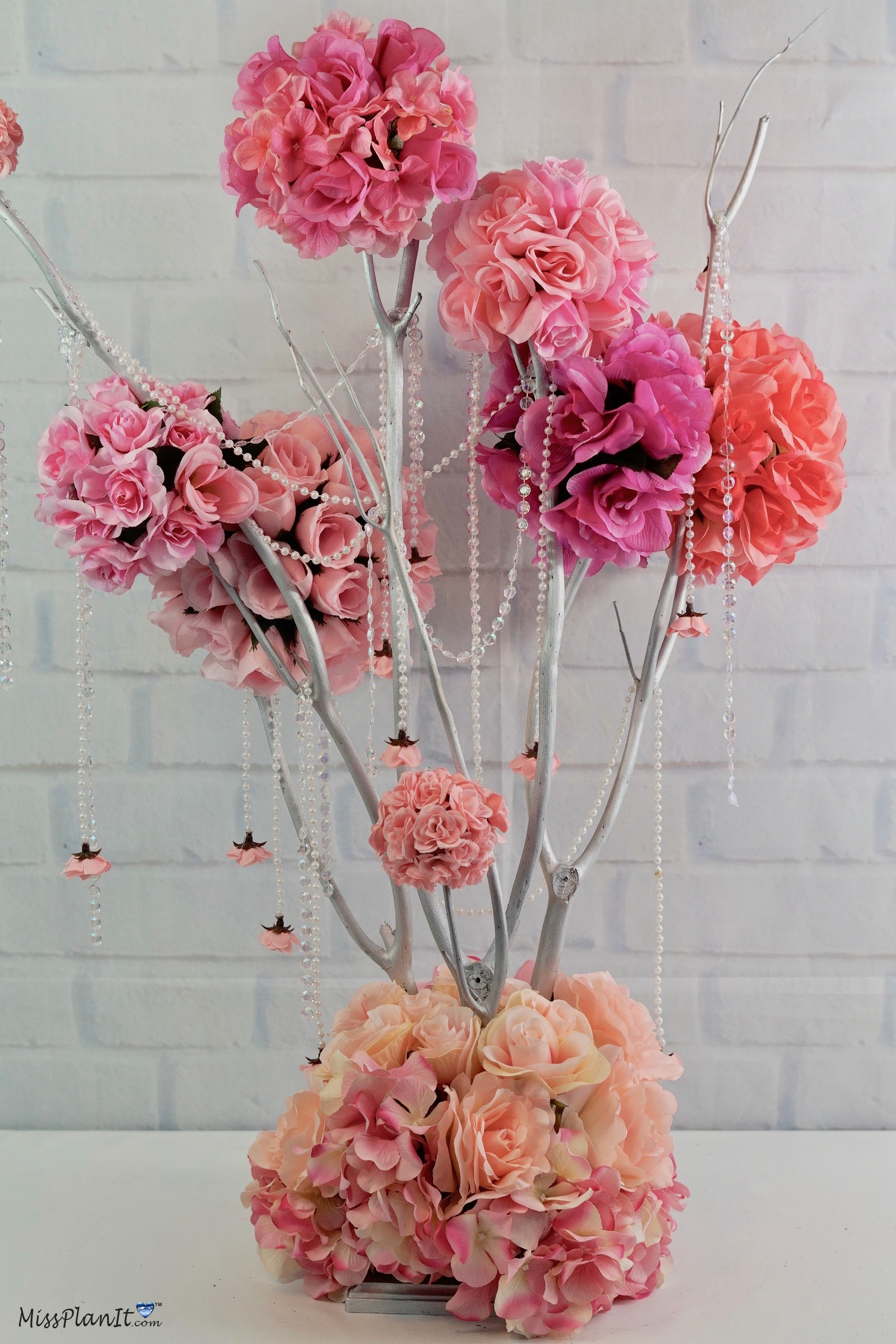 Rose Blossom Branch Wedding Centerpiece