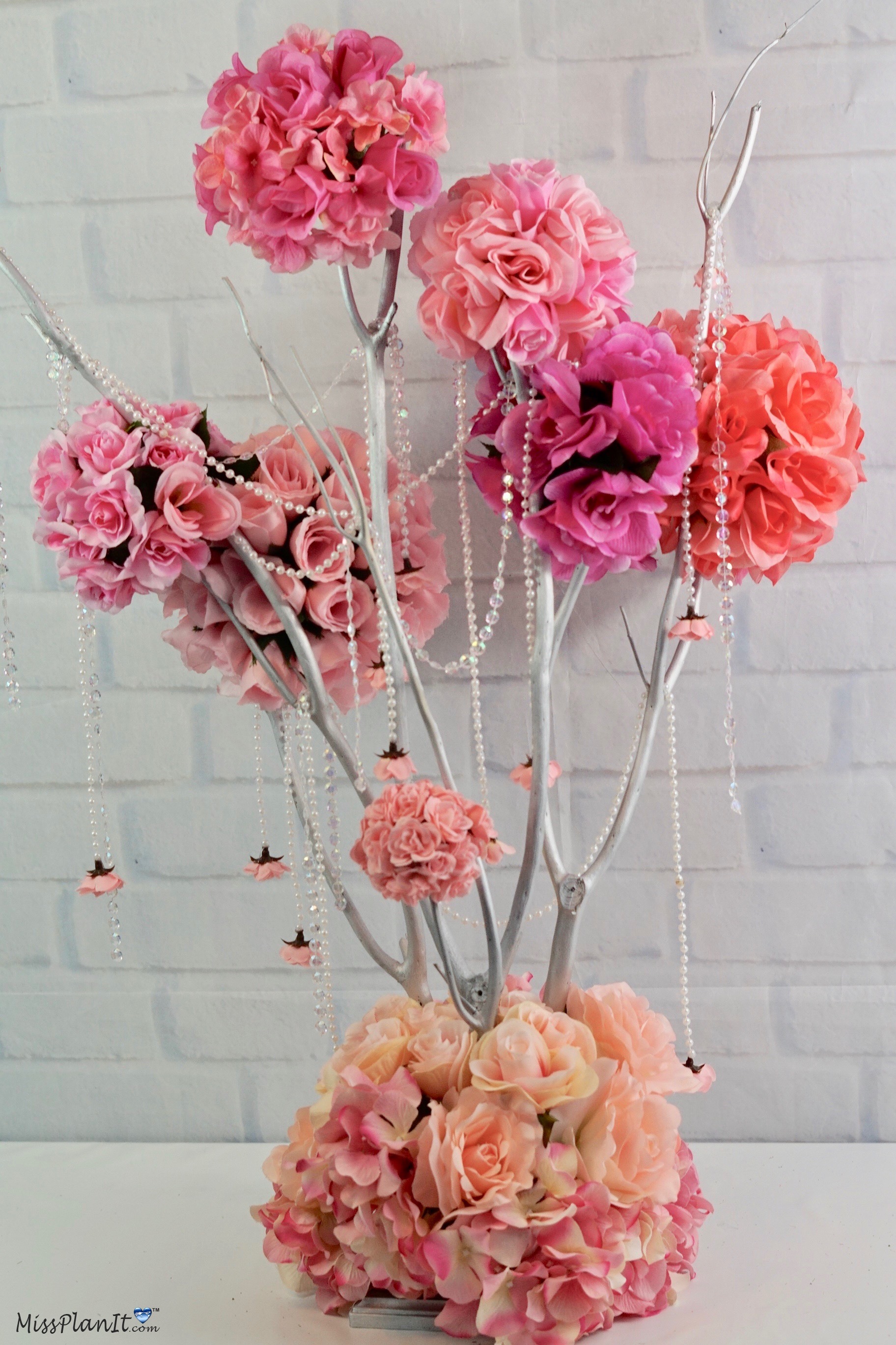 Rose Blossom Branch Wedding Centerpiece