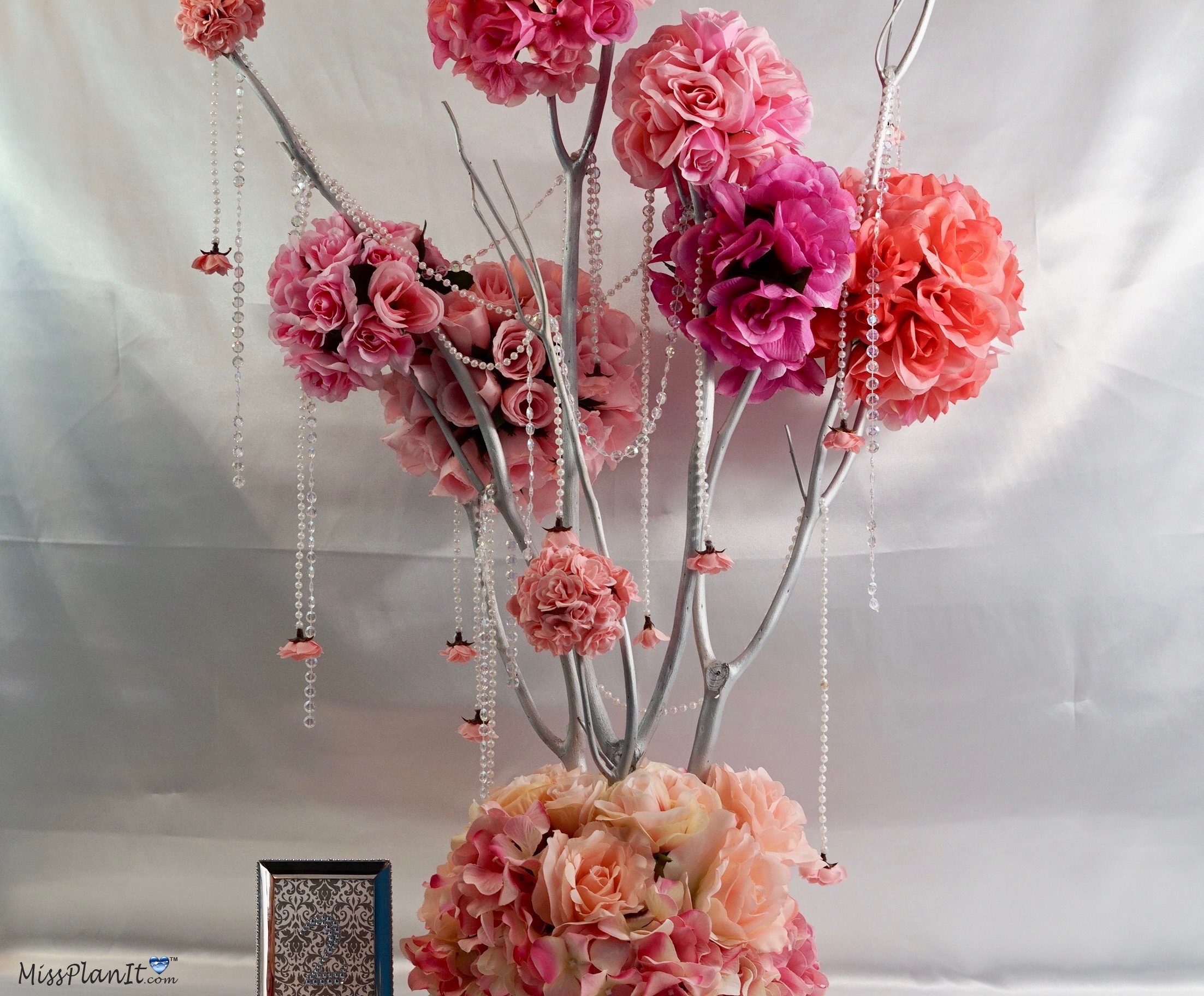 Rose Blossom Branch Wedding Centerpiece