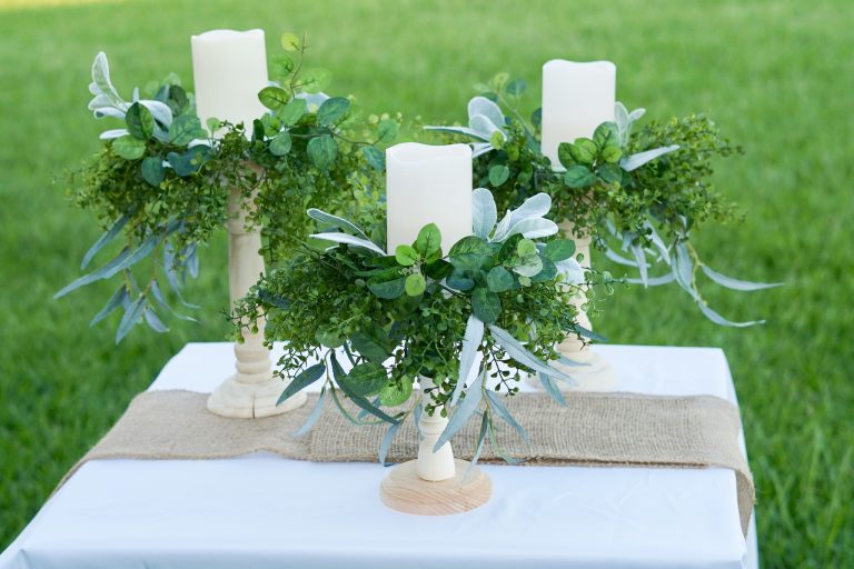 Rustic Candle Holders Wedding Centerpiece