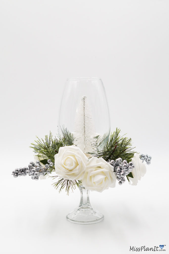 DIY White Christmas Centerpiece