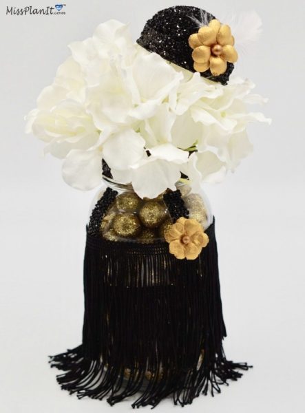 Gatsby Roaring 20’s Mason Jar Party Centerpiece