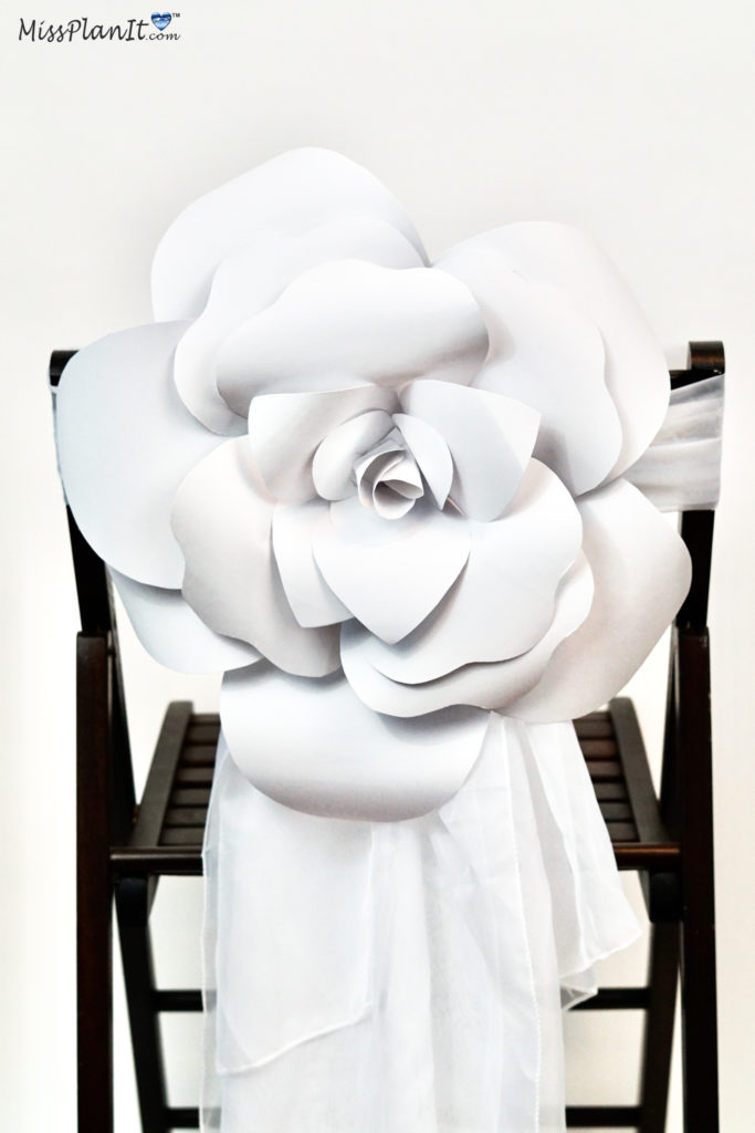 Paper Flower Wedding Chair Sash