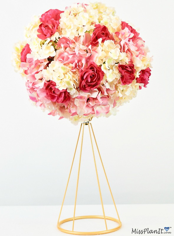 Geometric Pink Wedding Centerpiece