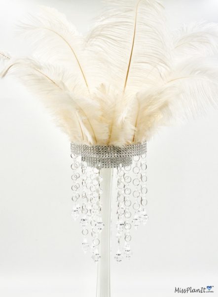 Feather wedding centerpiece