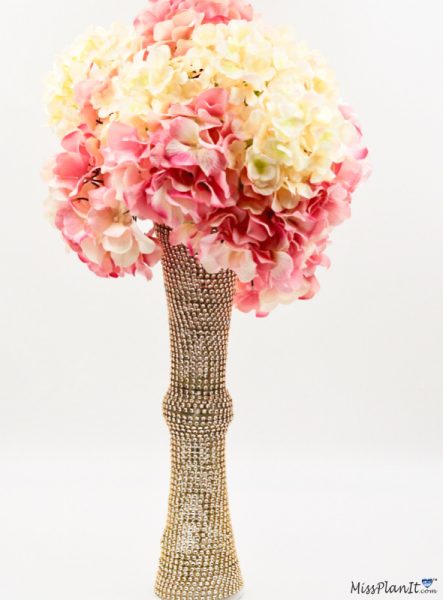 Blush Pink and Gold Wedding Centerpiece