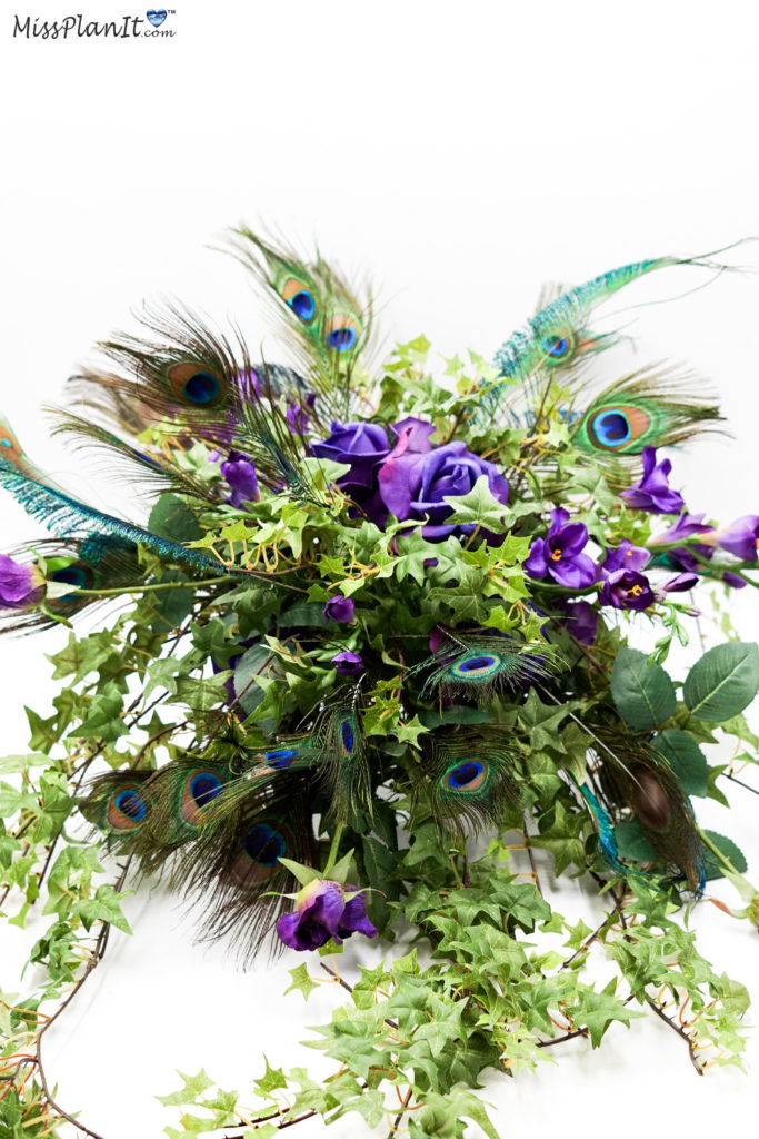 Peacock and Purple Wedding Bouquet