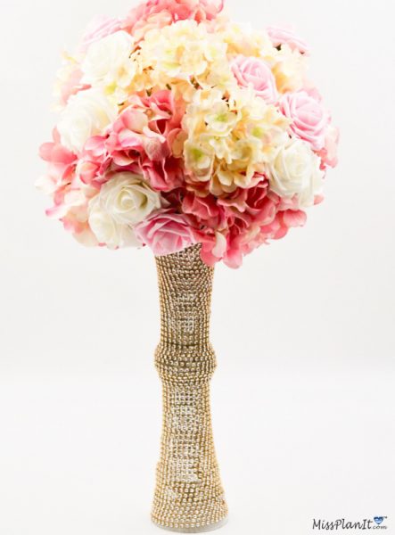 Blush Pink and Gold Wedding Centerpiece