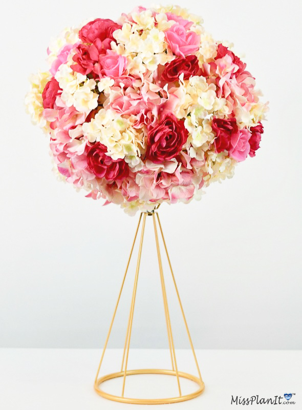 Geometric Pink Wedding Centerpiece