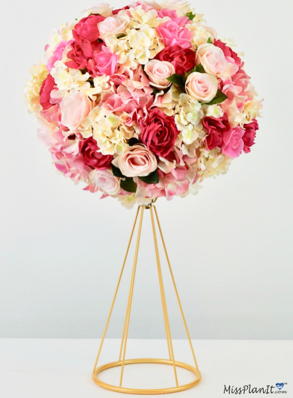 Geometric Pink Wedding Centerpiece