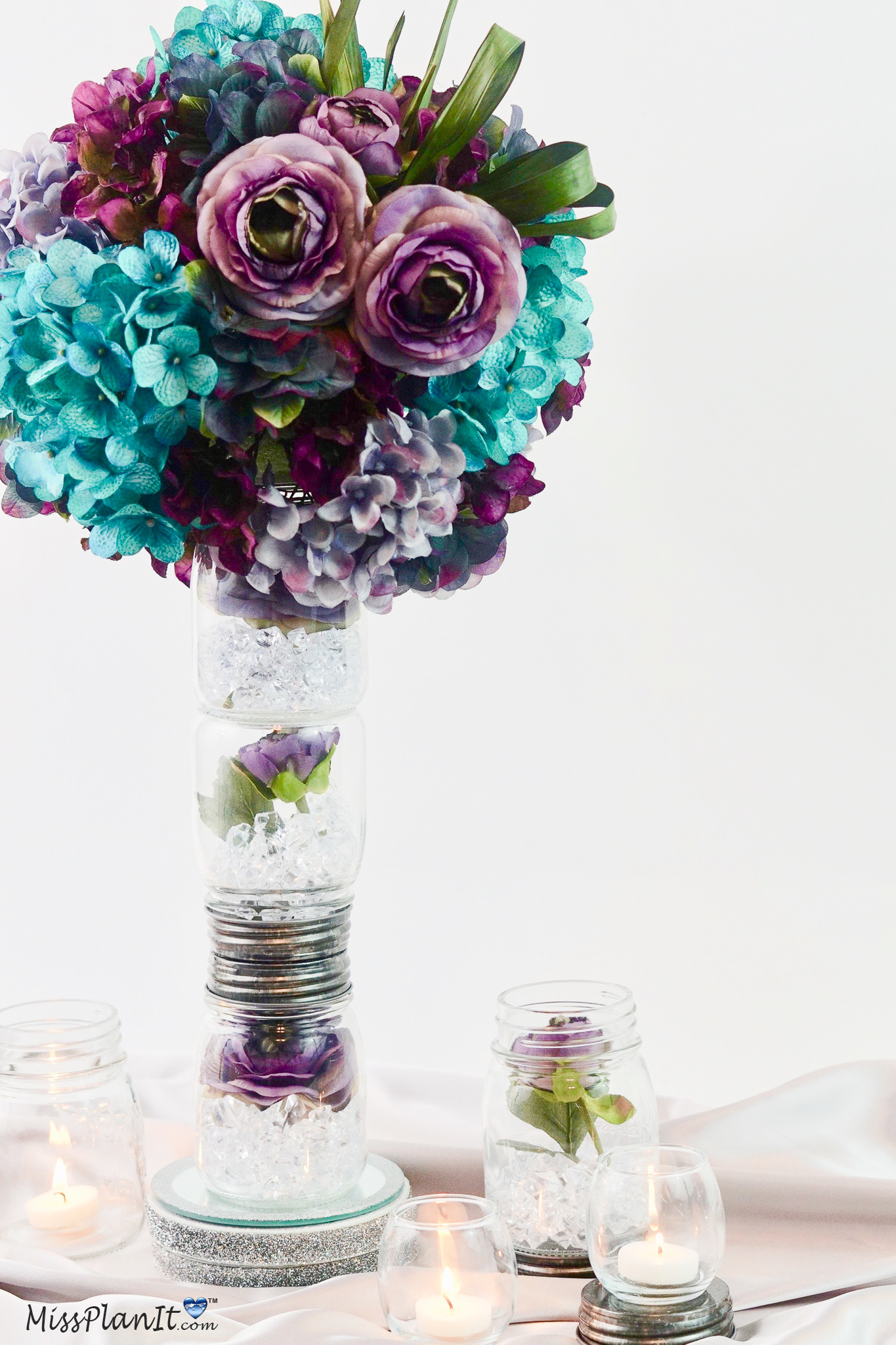 Vintage Mason Jar Wedding Centerpiece